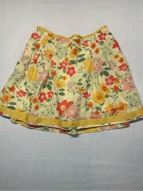 L.L. Bean Yellow Floral Circle Skirt